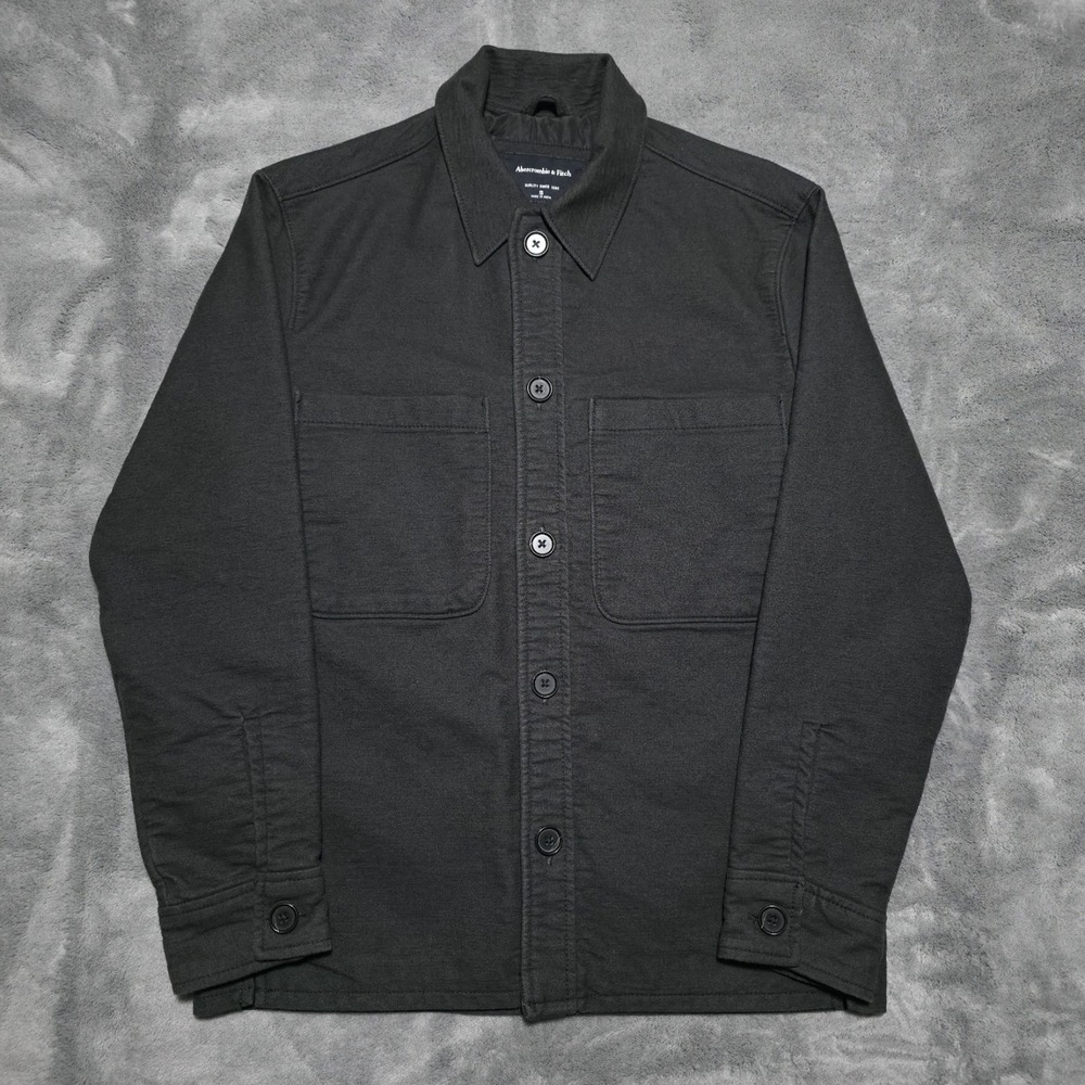 Abercrombie & Fitch Dark Gray Shirt Jacket Button Up Men's Small Long Sleeve